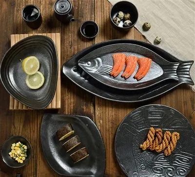Seigiau Cinio Crwn Arddull Japaneaidd A Set Platiau